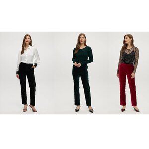 NWT Hilary Radley Women's High Waist Velvet Pull On Pants M-XL $60 10HL363